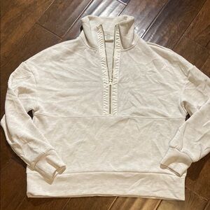 Varley Cream Half-Zip Sweatshirt